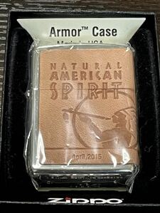 zippo NATURAL AMERICAN SPIRIT ARMOR 限定品 アーマー 2013年製 3面革巻き アメリカンスピリット シリアルナンバー 希少番号 NO.123