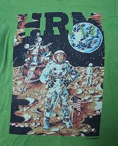 UST77ハリウッド ランチ マーケットHRM古着アポロTシャツ宇宙Tシャツ緑系TシャツXS聖林公司0日本製オールド＆レトロ