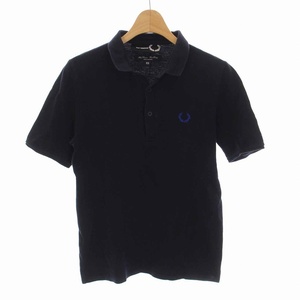 ラフシモンズ RAF SIMONS フレッドペリー FRED PERRY ポロシャツ 半袖 コットン ロゴ刺繍 XS 紺 ネイビー /YM ■MC メンズ