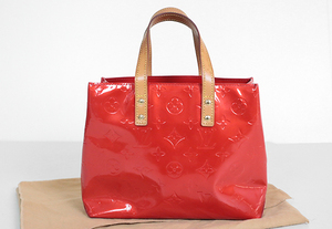 LOUIS VUITTON ◆MONOGRAM VERNIS モノグラムヴェルニ リードPM ハンドバッグ レッド (付属品あり) エナメル かばん ルイヴィトン ◆F13