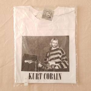 魅惑のバンドT特集! 10sデッド未開封『GU(ジーユー) × KURT COBAIN(カート・コバーン)』グラフィックTシャツ 白 M／ニルヴァーナ ロックT