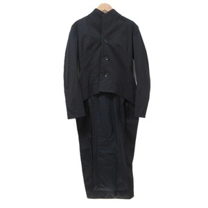 美品 Yohji Yamamoto ヨウジヤマモト バックデザイン 燕尾 スタンドカラー コットンジャケット 1 Sサイズ相当 ブラック