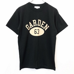 バイマティ Bymity Tシャツ カットソー カレッジプリント GARDEN 63 丸首 クルーネック 半袖 日本製 綿100% S ブラック 黒 レディース 女性