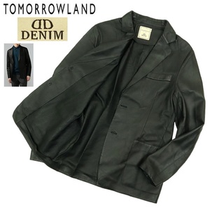 【R27】【美品】【羊革】TOMORROWLAND×DENIM トゥモローランド デニム レザージャケット レザーテーラードジャケット サイズ46