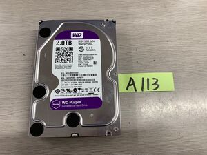 送料無料 WD20PURX-64P6ZY0 HDD Purple 2TB 3.5インチ SATA HDD2TB使用時間9235H★A113