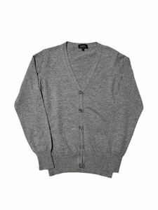 アーペーセー A.P.C. カーディガン トップス カシミア100% ニット イタリア製 グレー Sサイズ ム162