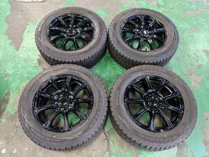 来店受け渡し歓迎♪　205/65R16　【16×6.5　5-114.3　＋47　ハブ手計73】　グロスブラックカスタム　スタッドレスセットです。