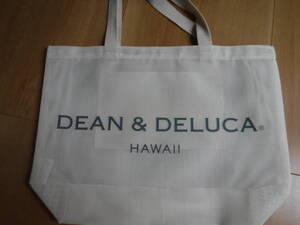 税不要特価 ハワイ購入 新品!DEAN＆DELUCA ディーン＆デルーカ ハワイ限定 オフホワイト メッシュ ハワイアン トートバッグ♪大