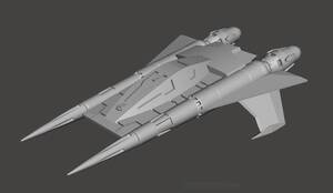 バックロジャース スターファイター サンダーファイター Buck Rogers Star Fighter Thunder Fighter 3Dプリント 未塗装・未組立 宇宙戦闘機