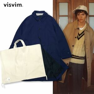 18 国内正規品 VISVIM ビズビム 22AW HERGE TT COAT 0122205013021 チノ ステンカラーコート ロング coat ネイビー 3 ハンガー ガーメント