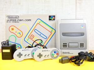 S) (AG-75) Nintendo 任天堂 SUPER FAMICOM スーパーファミコン SHVC-001 本体/コントローラー ゲーム機器 ※動作OK！ ＠100 (12)