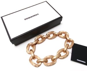 新品★DSQUARED2 ディースクエアード★真鍮製 太チェーン ネックレス★ゴールド マグネットクラスプ ユニセックス