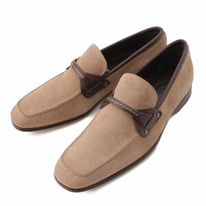 【トッズ】Tods　メンズ スエード×レザー ローファー シューズ ベージュ×ブラウン 7 【中古】【正規品保証】203648