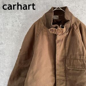 carhartt ジップアップジャケット　キルティング　ブラウンMメンズ ab