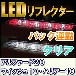 LEDリフレクター クリア/ 20系 アルファード(S) ・ ヴェルファイア(Z) /ウイッシュ10系/ハリアー10系/互換品