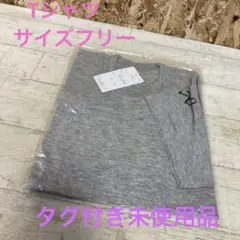 タグ付き　未使用品　グレー　Tシャツ　半袖　サイズフリー　綿100%  トップス