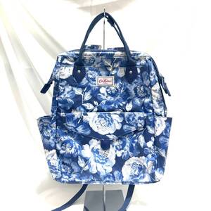 1円～★Cath Kidstonキャスキッドソン リュックサック 2way コーティングキャンバス ブルー 花柄 レディース Y236-351