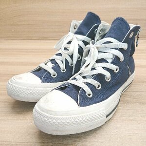 ◇ CONVERSE コンバース 1SC966 ミリタリージップ ハイカット スニーカー サイズ24.0 ネイビー レディース E