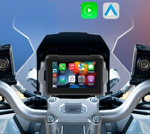 1円～！ 5インチ バイク用 iPhone CarPlay アンドロイドオート ナビ Bluetooth 日本語対応 新品 防水 IP67 SD 