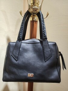 CARLOTA　ハンドバッグ　牛革　本革　メキシコ　ハンドメイドレザーバッグ ブラック 黒 レザー