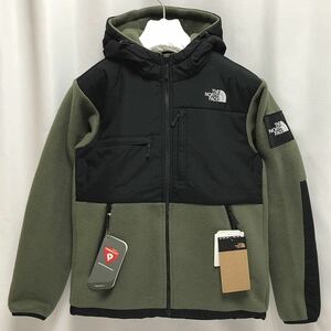 M 新品 ノースフェイス フリース パーカ デナリフーディ カーキ トープDenali Hoodie フーディ ジップアップ スクエア ロゴ ワッペン 刺繍