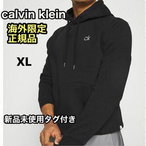 Calvin Klein カルバンクライン スウェット トレーナー　パーカー 裏起毛 ブラック 刺繍 海外限定 正規品 L XL 