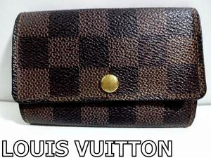 X4K107◆本物◆ ルイヴィトン LOUIS VUITTON ダミエ ブラウン ミュルティクレ6 6連 キーケース CT0051