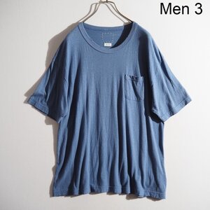 K8843P　●visvim ビズビム● 21AW JMB T SS UNEVEN DYE 半袖 ポケット付き Tシャツ ネイビー 3/L ヴィンテージ加工 121205010009 春夏 rb