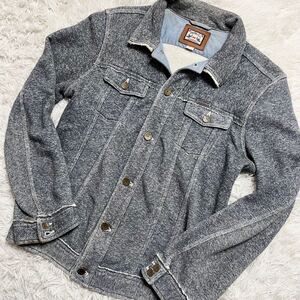 希少 Lサイズ●DIESEL ディーゼル デニムジャケット ジョグジーンズ ストレッチ スウェット インディゴブルー レザー ロゴパッチ メランジ