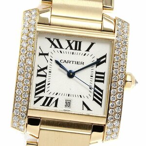 カルティエ CARTIER WE1003S3 タンクフランセーズ LM サイドダイヤ K18YG 自動巻き メンズ _792353