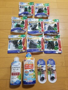 【未使用!】大量! メダカ用品を60サイズで! 産卵数UPカルキ抜き×1 バクテリアウォーター×1 防カビ産卵床×8 浮く水温計×2 ! メダカ 卵