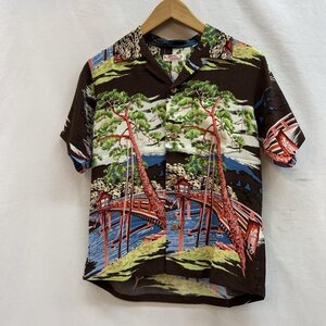 サンサーフ SS32161 S/S RAYON HAWAIIAN SHIRT レーヨン オープンカラー アロハシャツ 渡月橋 シャツ、ブラウス シャツ、ブラウス XS