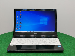 カメラ内蔵/中古/15型/ノートPC/Win10/新品SSD256/8GB/3世代i3/FMV　AH45/K　新品無線マウス 　MS office2019搭載　動作良品