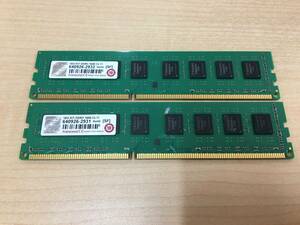 B2872)Transcend 16G KIT DDR3 1600 CL11 ８GB 中古動作品2枚＝16GB