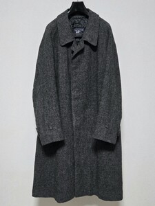 BURBERRY 一枚袖 ハリスツイード バルマカーンコート バーバリー harris tweed 1枚袖 ステンカラー ヴィンテージ ウール 70s 80s