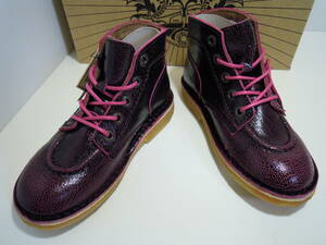 KicKers キッカーズ KICK LEGEND FUCHSIA NOIR 本革 ショートブーツ ハイカットスニーカー レースアップ サイズ28(18.0cm)