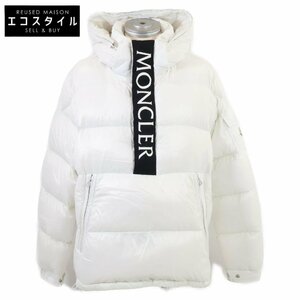 美品/国内正規/21年製 MONCLER モンクレール MAURY フード付 ハーフジップ ダウン ジャケット 3 ホワイト メンズ