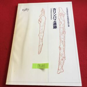 Y15-371 カリンバ2遺跡 北海道恵庭市発掘調査報告北海道恵庭市教育委員1987年発行 経緯 立地環境 概要 遺跡 発掘区 支笏軽石 など