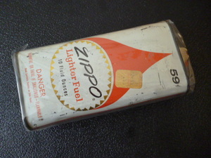 1972-75 ZIPPO FLUID CAN・59c 10 Fluid Ounces・プライス印刷・炎柄デザイン・ラージ・サイズ・オイル缶　入手困難・USED
