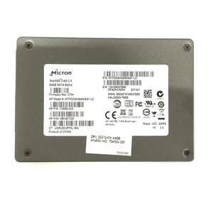 K61022182 Micron SATA 64GB 2.5インチ SSD 1点 使用時間：848【中古動作品】