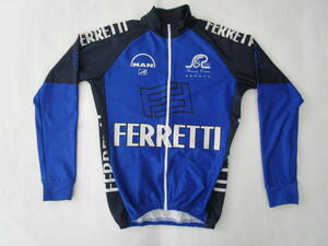 W.23.J.12　CIJ　★送料410円定額☆　サイクリングジャケット　裏起毛　FERRETTI　メーカー名不明　50　L相当　ブルー他　USED　☆