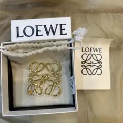 LOEWE ゴールド リボンモチーフ ブローチ