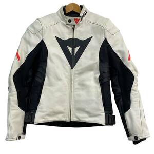 【美品】 DAINESE ダイネーゼ レザージャケット G. LAGUNA EVO P 白・黒系 ホワイト・ブラック系 サイズ44　6523-100