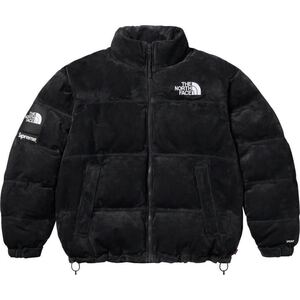 国内未発売 【黒S Supreme The North Face Suede Nuptse Jacket】 スエード ヌプシ faux fur paper print leather leopard denim 700 fill