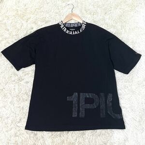 極上/Mサイズ相当●1PIU1UGUALE3 RELAX 半袖 Tシャツ ウノピゥウノウグァーレトレ ビッグロゴ 黒 ブラック メンズ コットン 通年