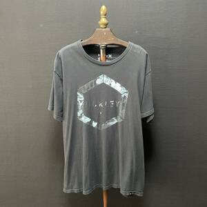 【期間限定SALE】USA 古着 Hurley ハーレー プリント Tシャツ メンズXL ブラック 黒 大きいサイズ BA1676