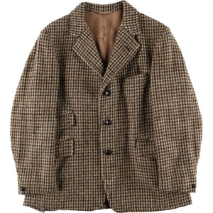 古着 70~80年代 Dunn and Co. Harris Tweed ハリスツイード チェック柄 ウールテーラードジャケット メンズL相当 ヴィンテージ /eaa509897