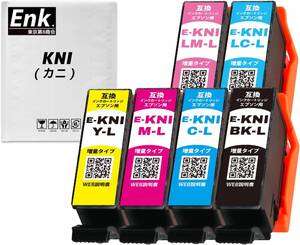 【東京第8商会Enk】KNI-6CL-L 6色セット 大容量 エプソン (EPSON) 用 カニ インク KNI-BK-L KNI-C-L KNI-M-L KNI-Y-L KNI-LC-L KNI-LM-L 