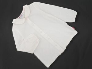 MIKIHOUSE ミキハウス 襟付き 前開き カットソー 90cm 白 ◇■ ☆ dlc6 子供服