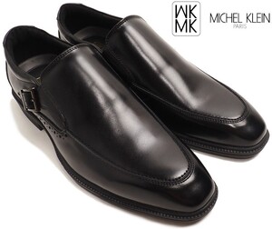 新品定価1.8万円 MICHEL KLEIN ミッシェルクラン マドラス社製 本革レザー シングルモンク ビジネスシューズ 26.0cm黒 MN3003